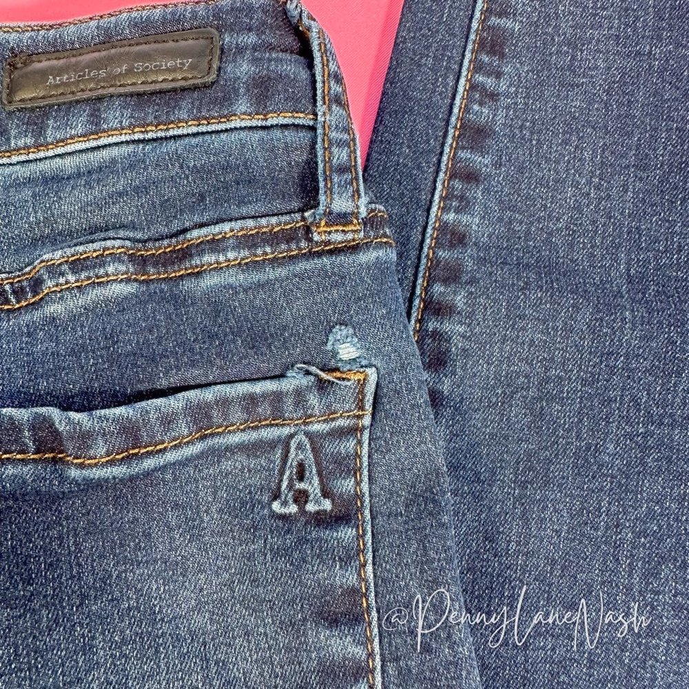Articles of Society Mya Mid Rise Skinny Jeans Blue - Picture 10 of 13